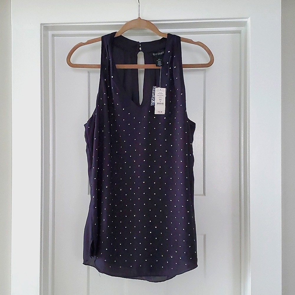 NWT White House Black Market flowy sleeveless V-neck.